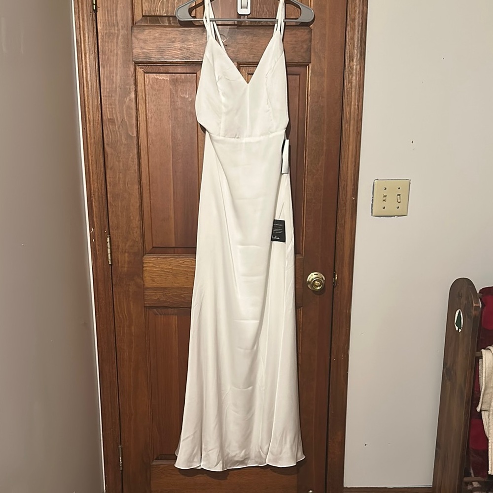 Lulu's White Spaghetti Strap Maxi Dress